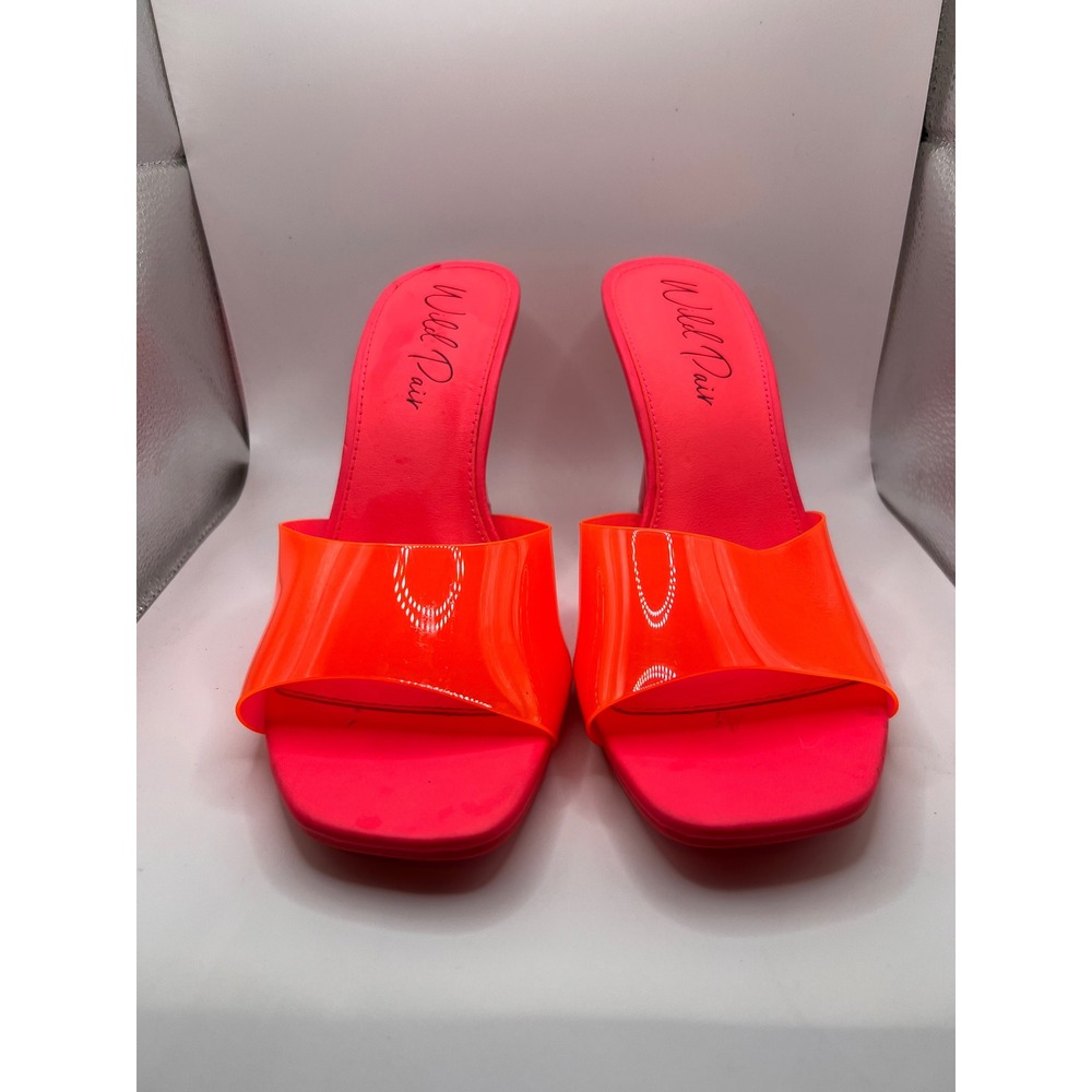 Wild Pair Luuna Slide Neon Pink Dress Sandal Heels Size 8.5 Summer Club Wear
